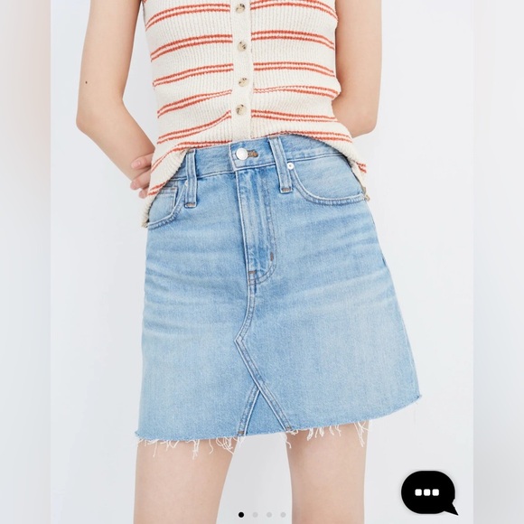 Madewell Rigid Denim A-Line Mini Skirt Size 26 EUC - Picture 1 of 9
